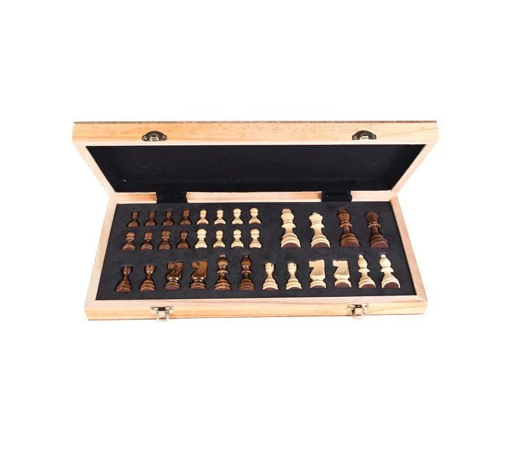 Jeux d'échecs en bois coffret pliable - 40 cm
