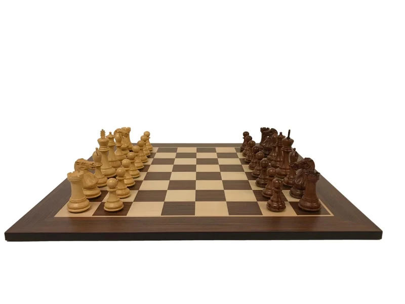 Ensemble jeu d'échecs Ultime en Palissandre Zebré et sycomore - Pièces Palissandre et Buis - Taille 6