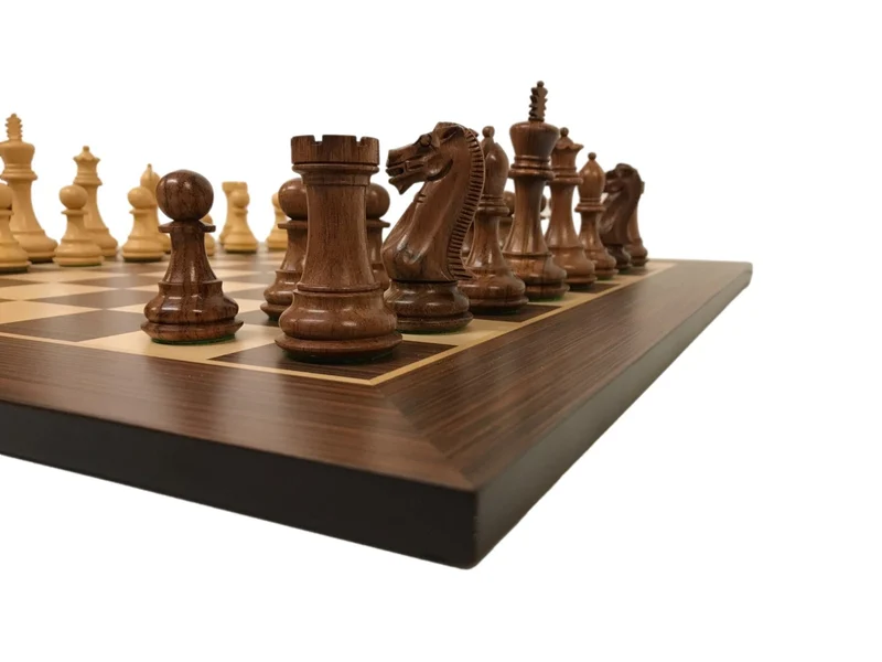 Ensemble jeu d'échecs Ultime en Palissandre Zebré et sycomore - Pièces Palissandre et Buis - Taille 6