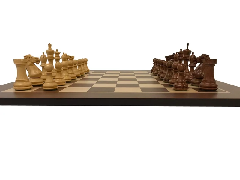 Ensemble jeu d'échecs Ultime en Palissandre Zebré et sycomore - Pièces Palissandre et Buis - Taille 6