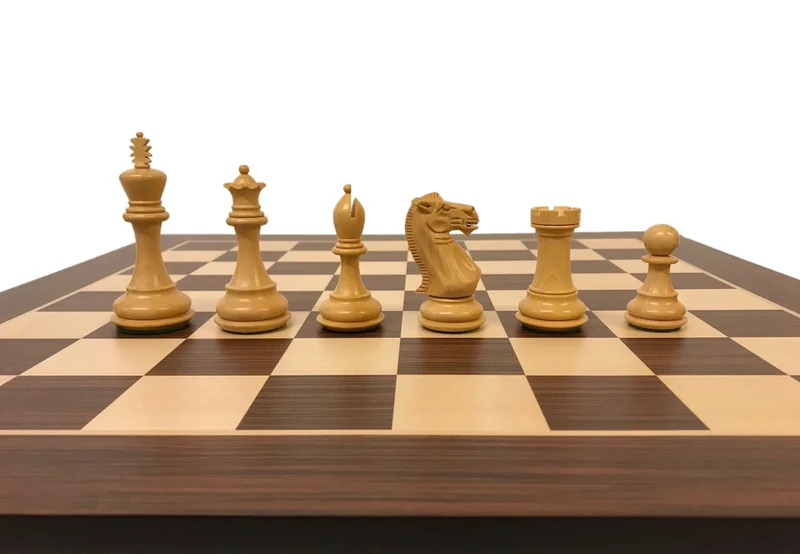 Ensemble jeu d'échecs Ultime en Palissandre Zebré et sycomore - Pièces Palissandre et Buis - Taille 6