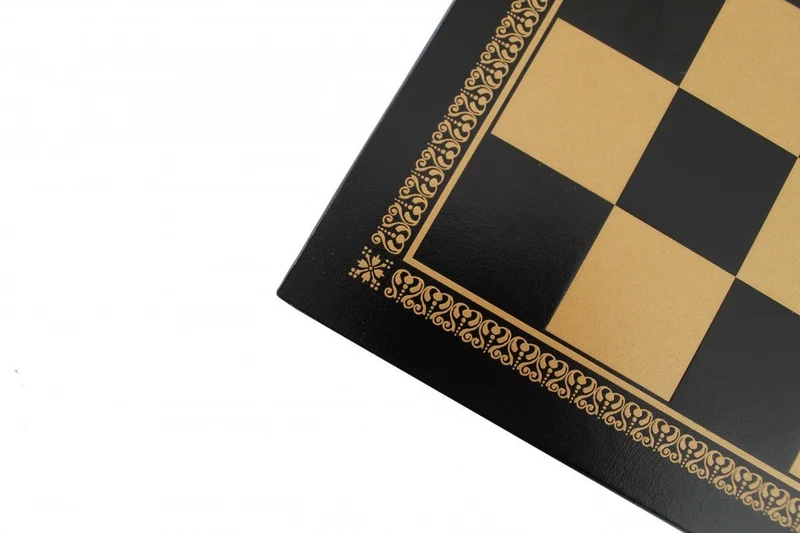 Plateau d'échecs / échiquier en Cuir et Salpa - Noir - T2 - Ital Fama