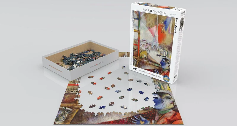 Puzzle Eurographics - 1000 p - Paris à travers la fenêtre - Chagall