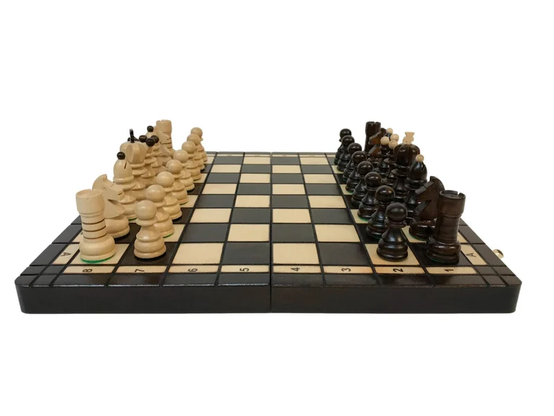Jeu d'échecs - Coffre pyrogravé