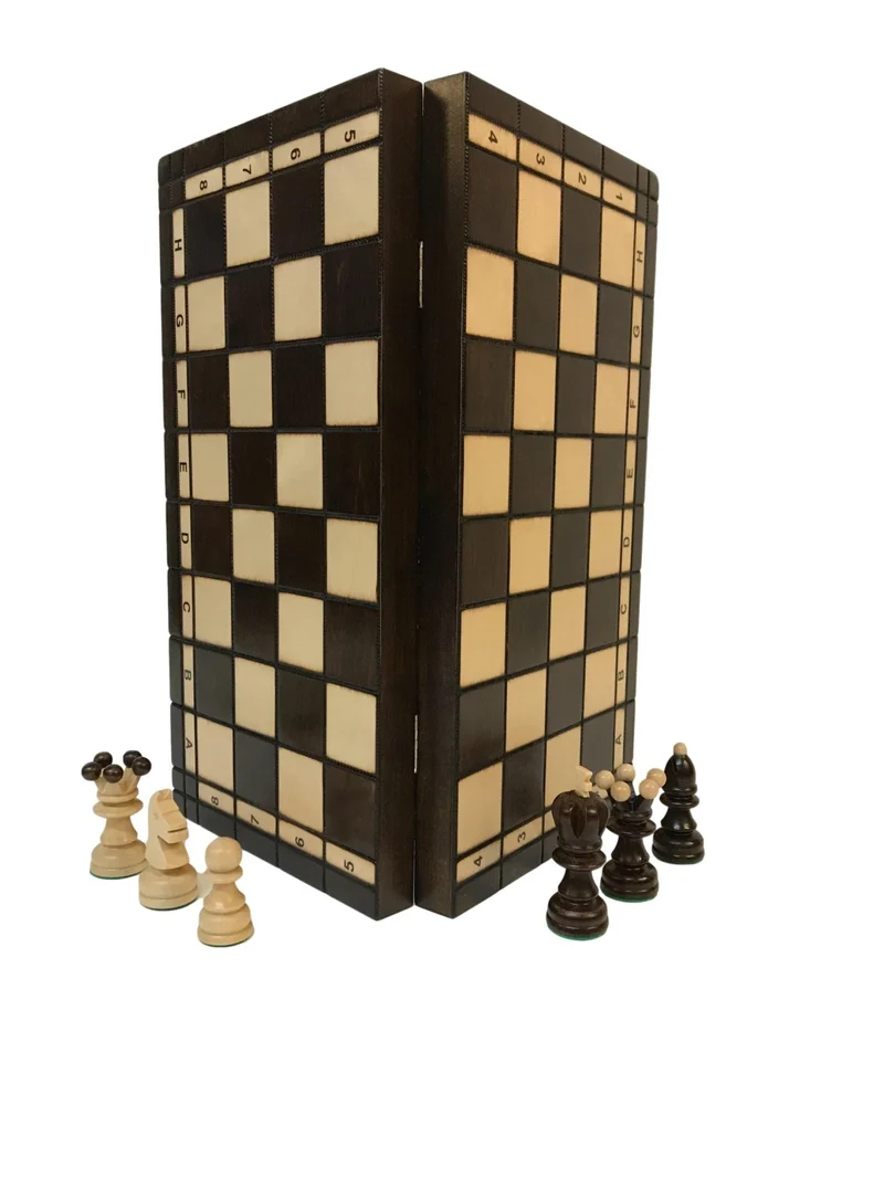 Jeu d'échecs - Coffre pyrogravé