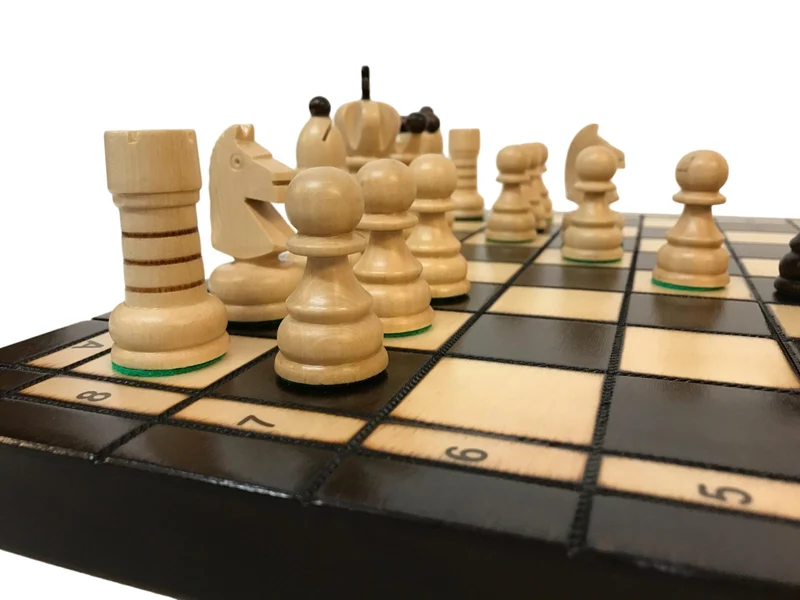 Jeu d'échecs - Coffre pyrogravé