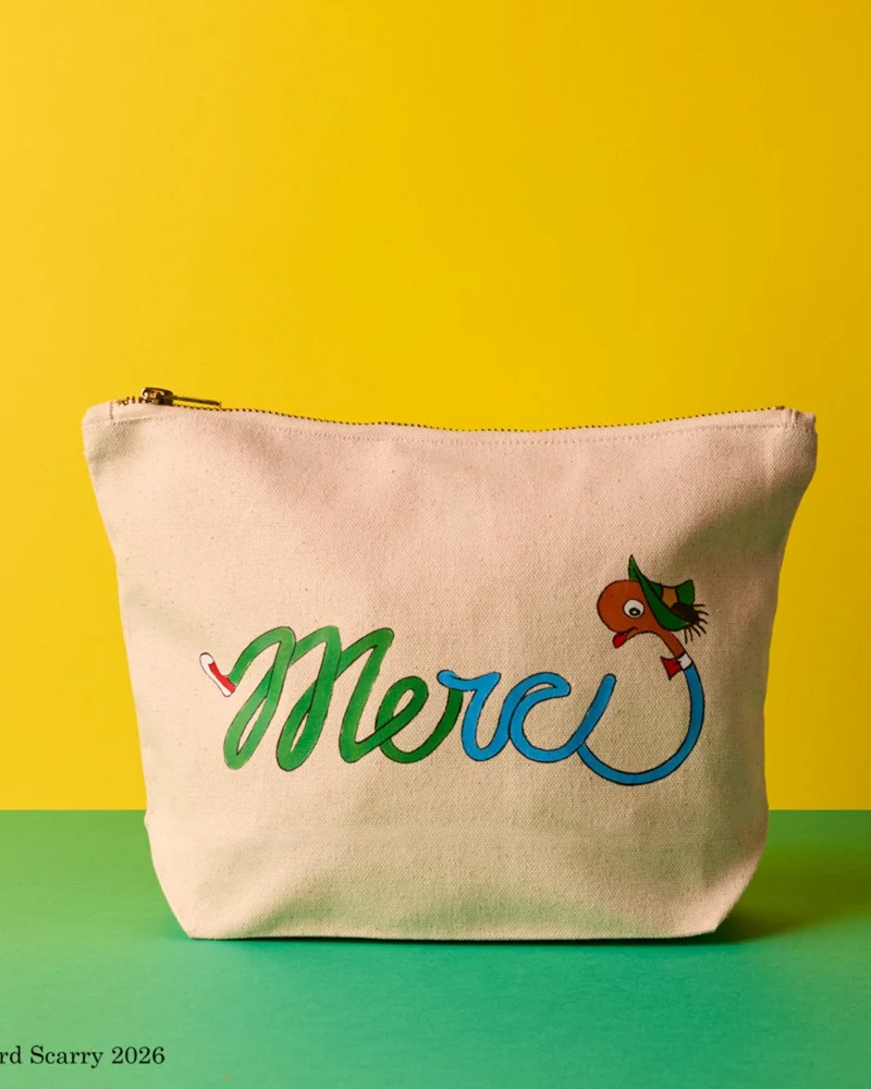 Merci x Richard Scarry - Pochette En Coton Merci - Écru