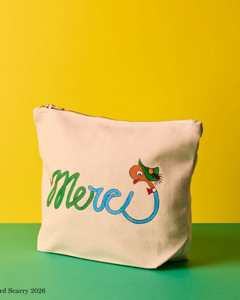 Merci x Richard Scarry - Pochette En Coton Merci - Écru