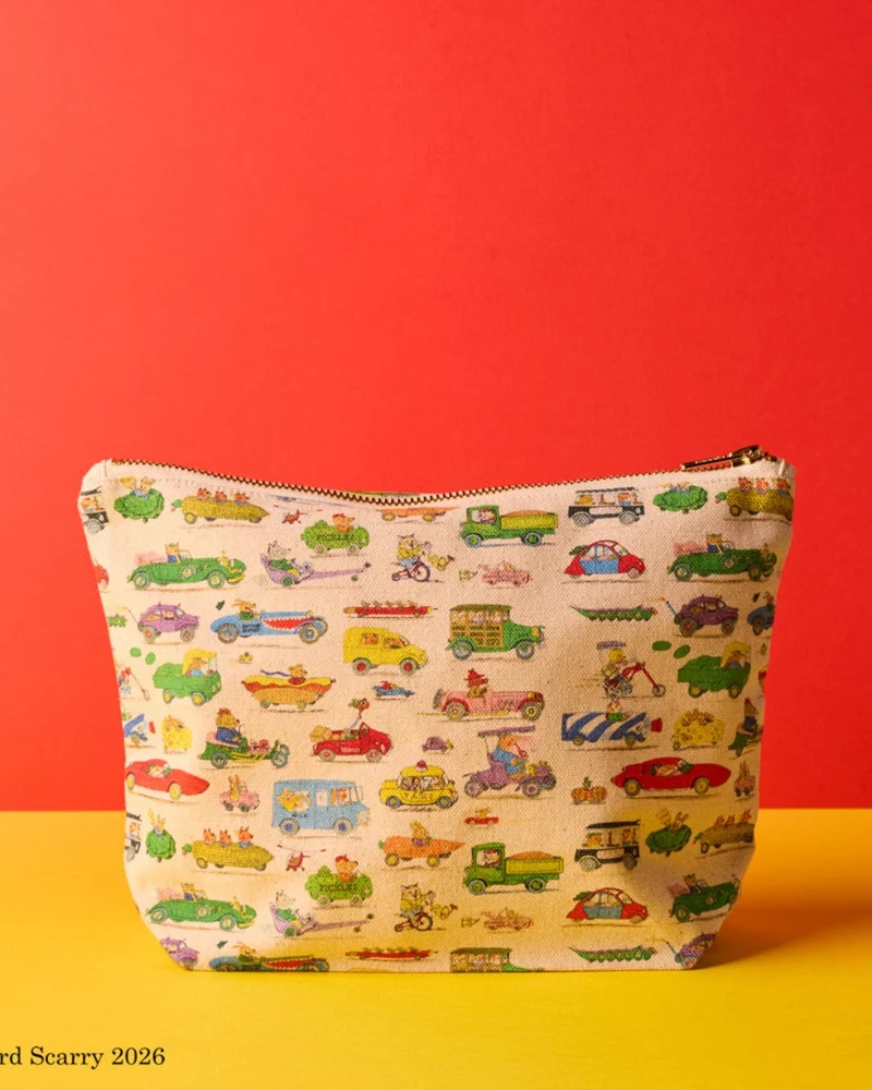 Merci x Richard Scarry - Pochette En Coton Cars - Écru