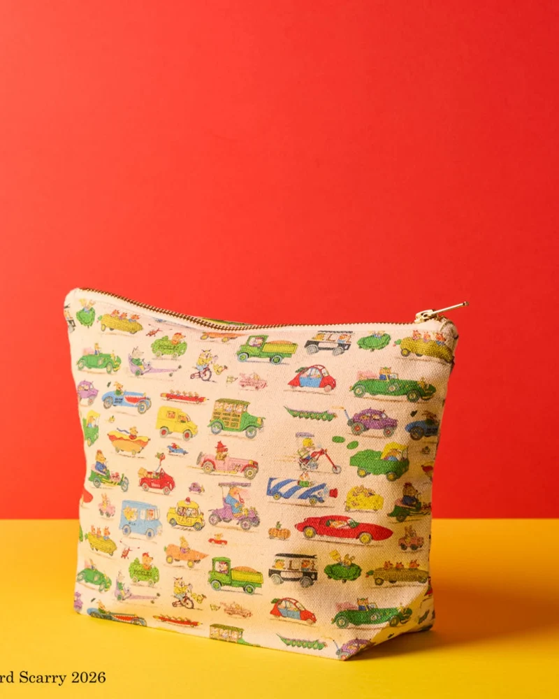 Merci x Richard Scarry - Pochette En Coton Cars - Écru