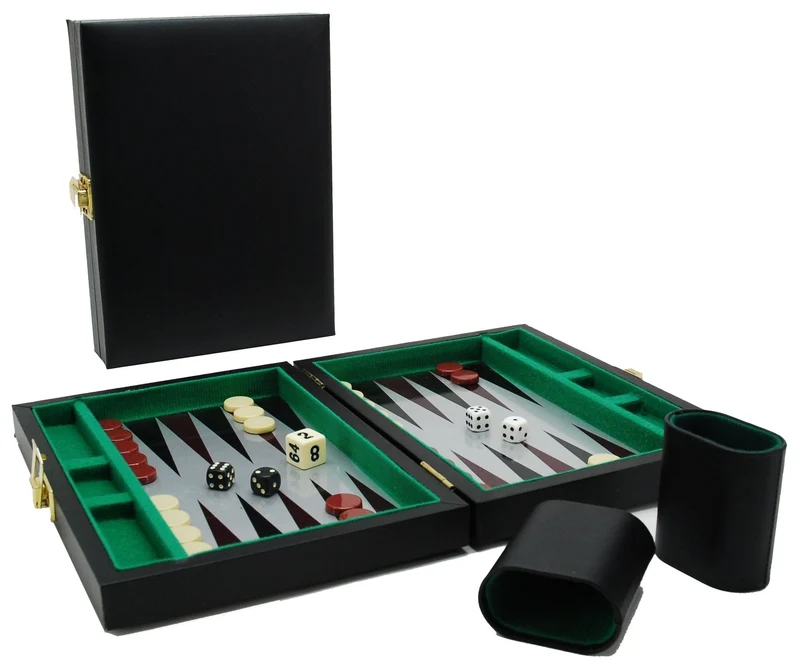 Backgammon de voyage magnétique - Vinyle noir