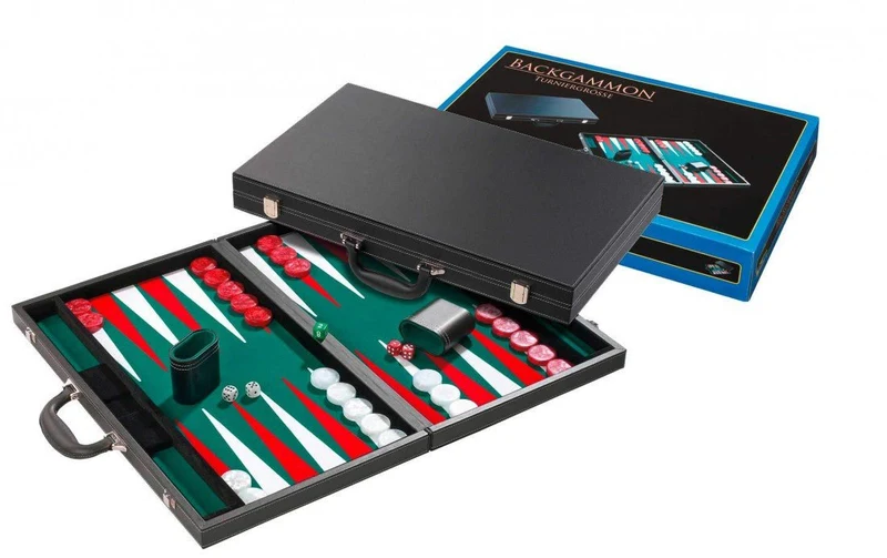 Backgammon style Cuir - Surpiqué blanc - Compétition