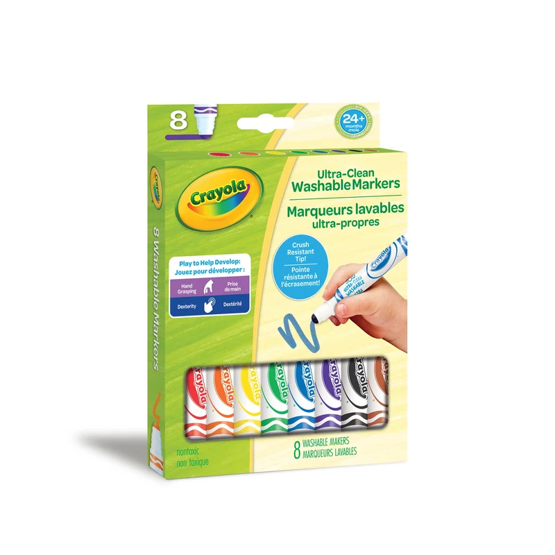 8 marqueurs lavables ultra-propre