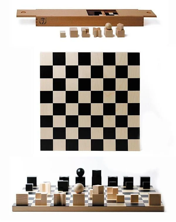 Ensemble jeu d'échecs en érable - Bauhaus - NAEF