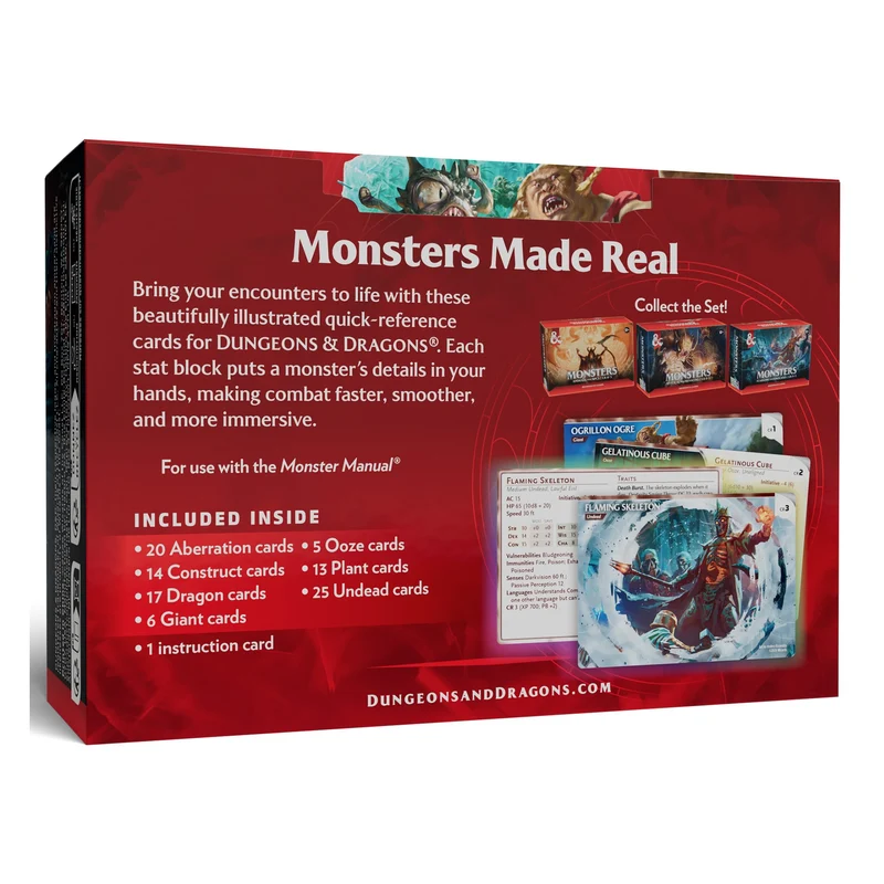 D&D Dungeons & Dragons: RPG Reference Cards Monsters Fearsome and Ferocious (EN)