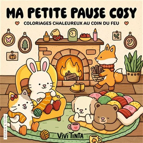 Coloriage cosy au coin du feu Ma petite pause cosy
