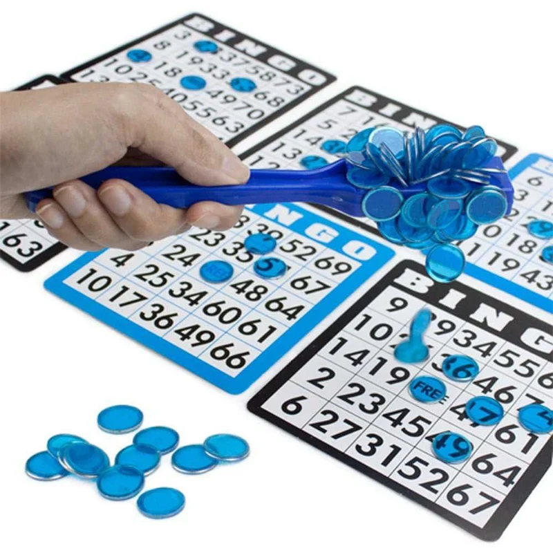 Pions de loto en plastique magnétiques 17 mm + bâton magnétique