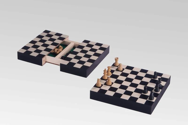 Ensemble jeu d'échecs en sycomore - magnétique - Ulbrich