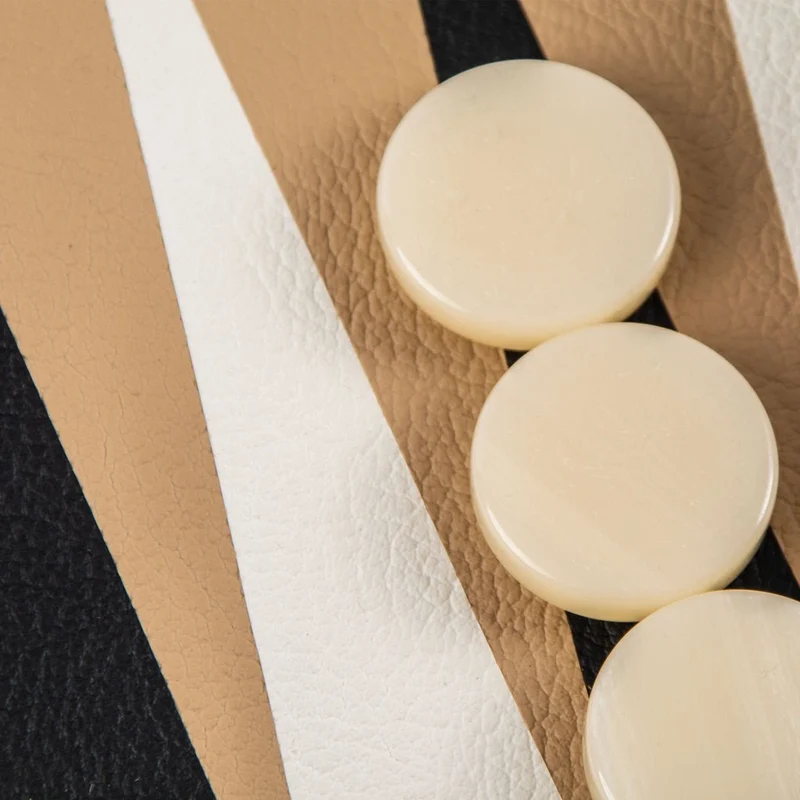 Backgammon en Bois et Cuir Vegan - Moka