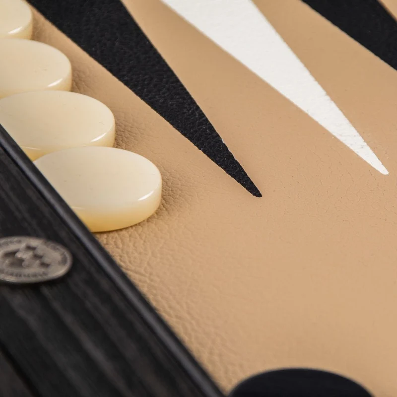 Backgammon en Bois et Cuir Vegan - Moka