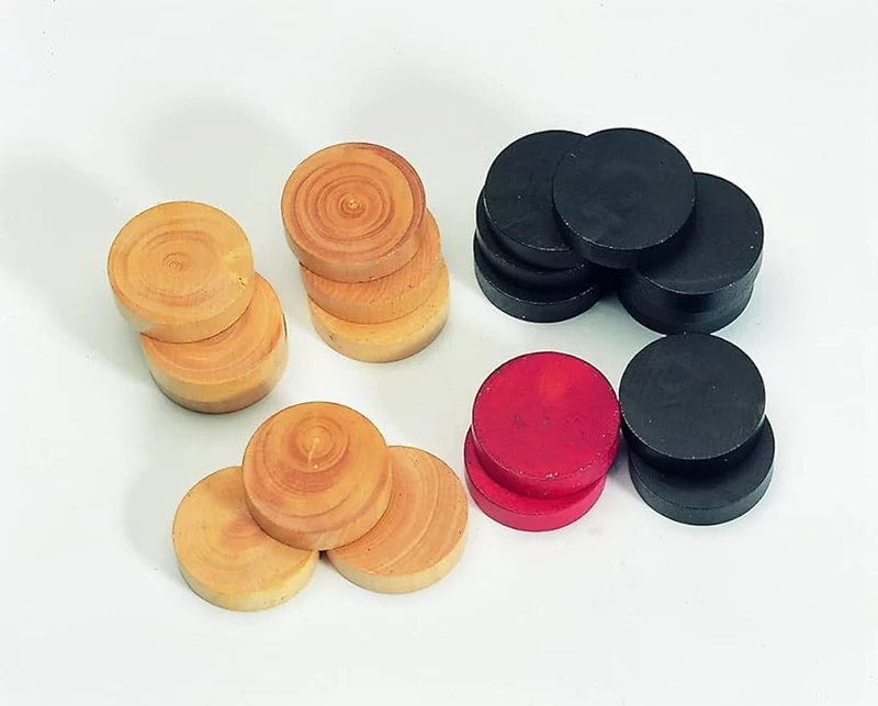 Pions de carrom en buis avec palet percuteur