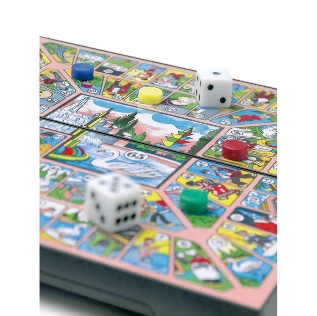 Jeu de l'oie de voyage en plastique magnétique - 17 x 9 cm