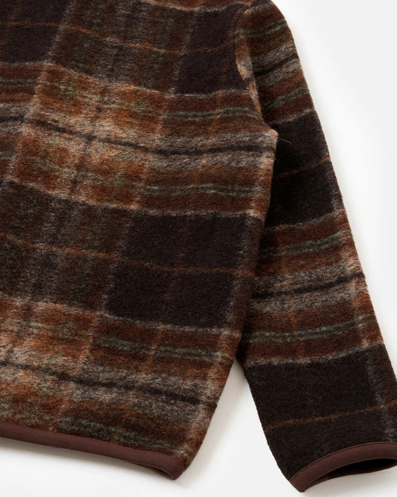 Universal Works - Cardigan Polaire Ombré - Marron