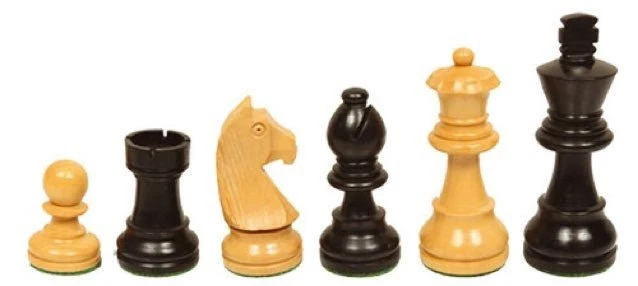 Pièces d'échecs Club Noires en Buis - Fait main - Chopra
