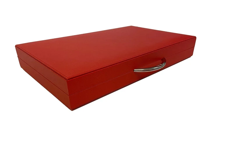 Backgammon en Cuir véritable MM - Rouge - Renzo Romagnoli