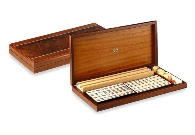 Mah-jong - Coffret noyer luxe - Tuiles résine - DN