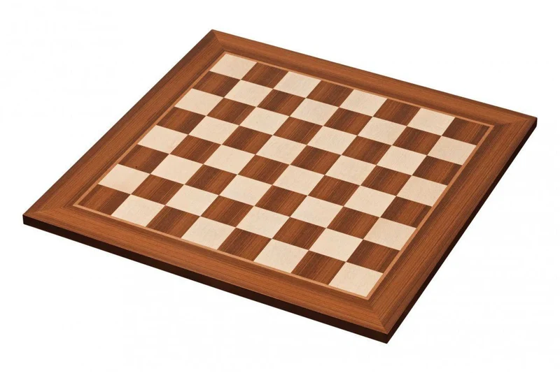 Plateau d'échecs / échiquier en Érable et Acajou d'Afrique