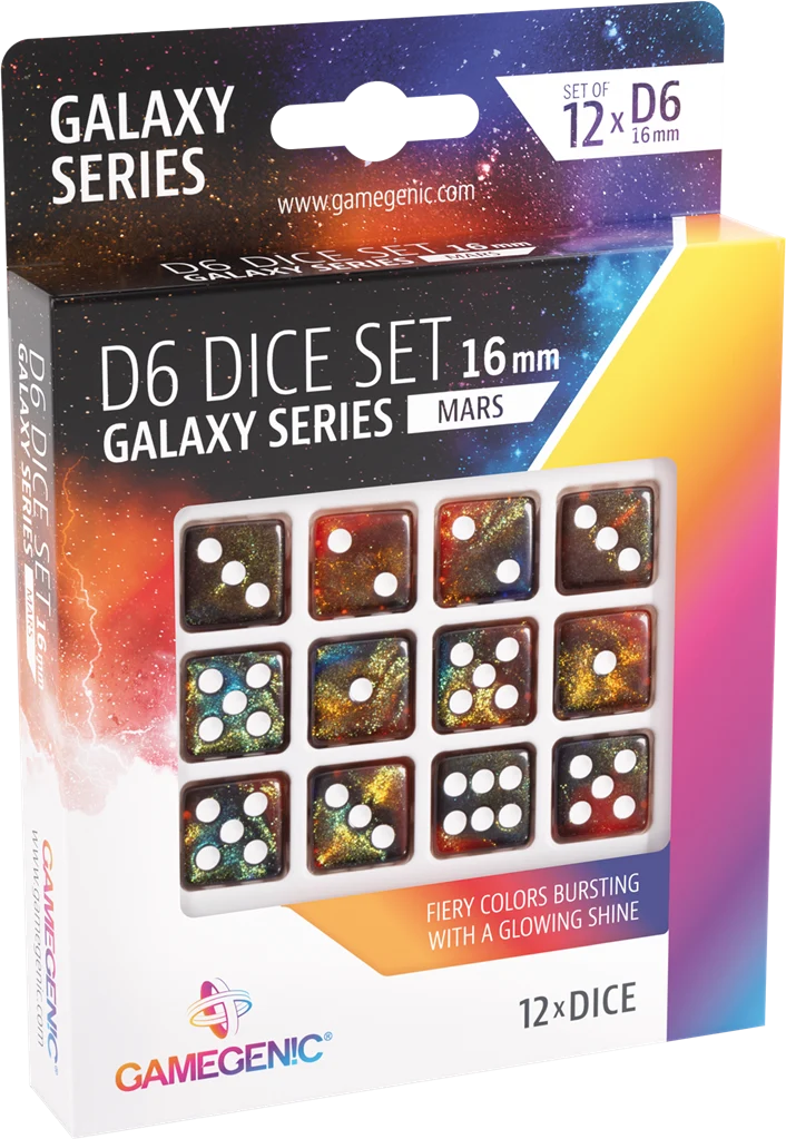 Set de 36 dés de 6 - GALAXY SERIES - Mars - 12mm