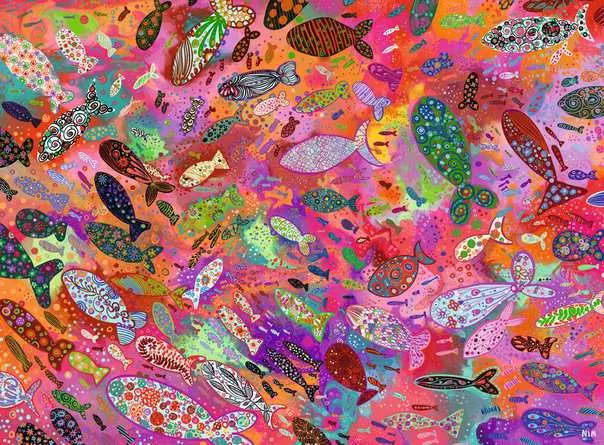 Fish in Fuchsia (500 pcs)