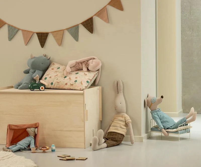 Peluche Lapin Endormi, Petite - Poudre