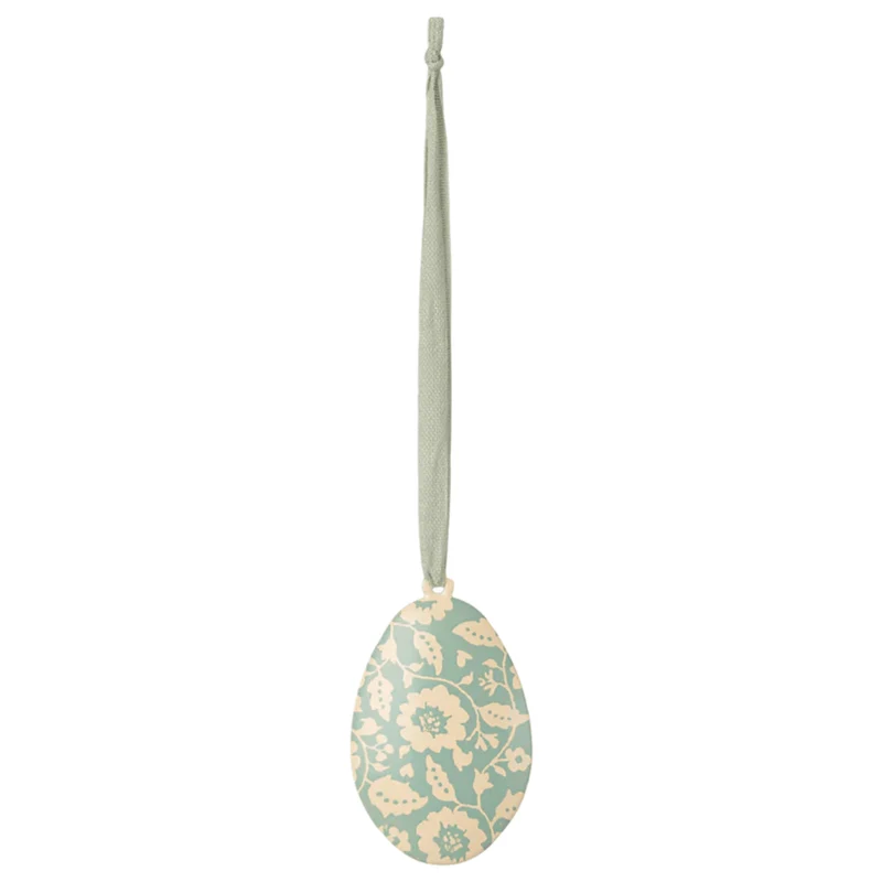 Ornement Oeuf De Pâques, Fleurs - Menthe