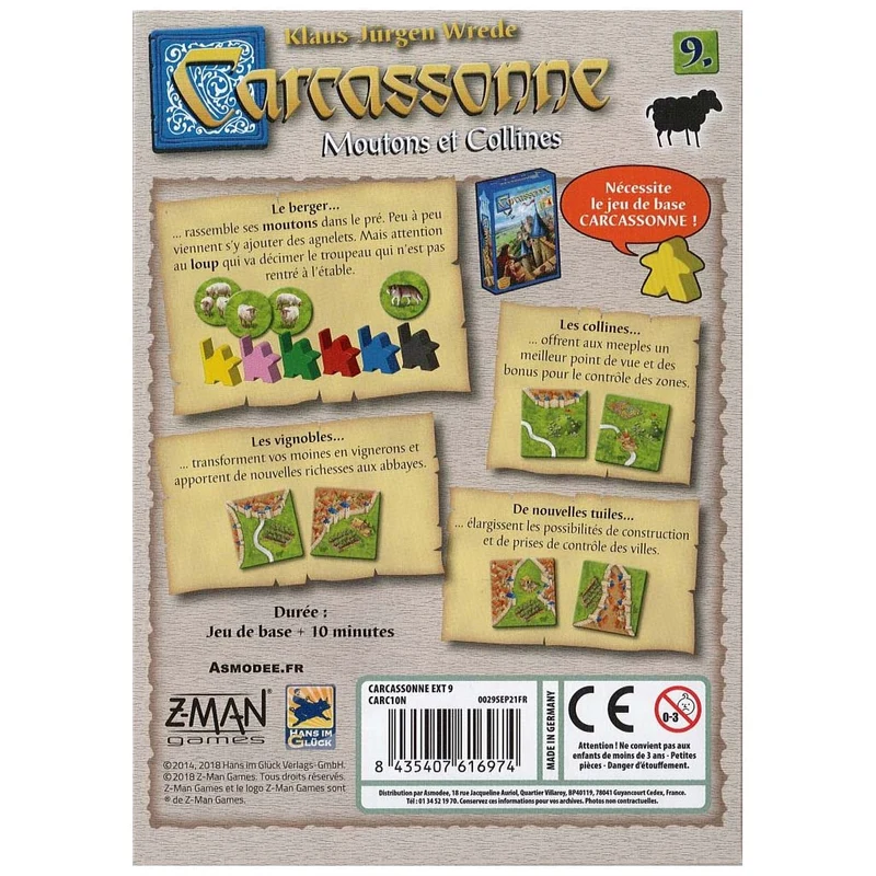 Carcassonne : Moutons Et Collines (Ext.9)