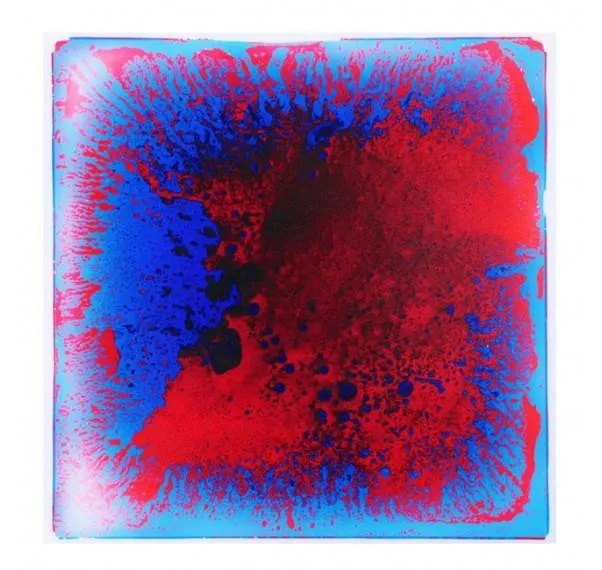 Tuile liquide rouge et bleu