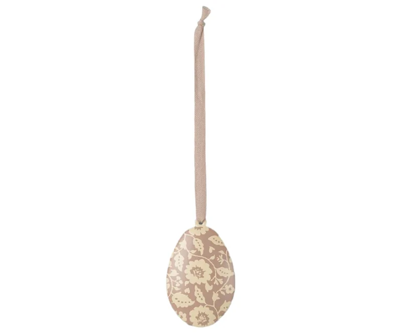 Ornement Oeuf De Pâques, Fleurs - Poudre Foncée