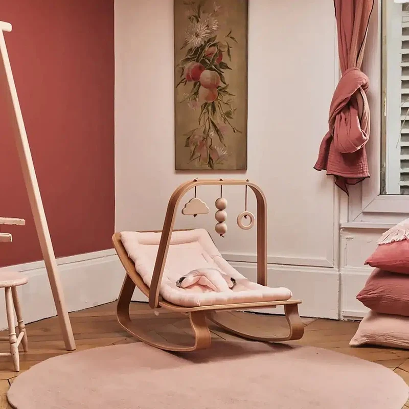 Arche D'éveil Noyer Pour Transat Levo Avec Jouets En Bois