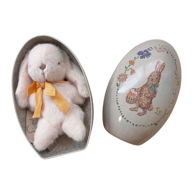 Peluche Lapin, Mini - Crème Avec Œuf de Pâques Grande Taille