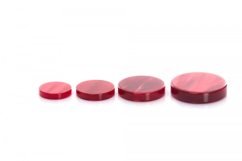 Pions de backgammon en acetate nacrés - Ivoire / Rouge