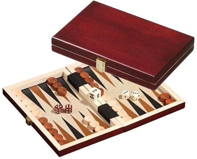 Backgammon de voyage bois - Non magnétique