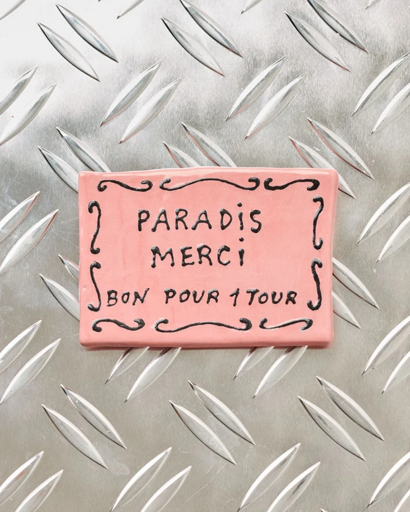 Merci x Michela Castagnaro - Ticket De Manège En Céramique - Rose