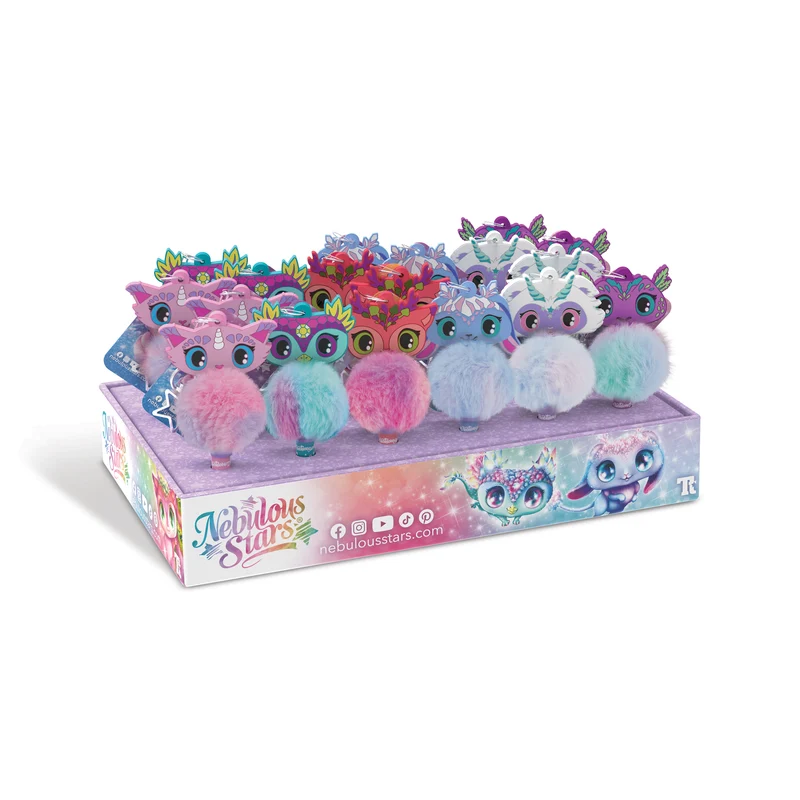 Porte-clés stylo à pompon - Assortiment