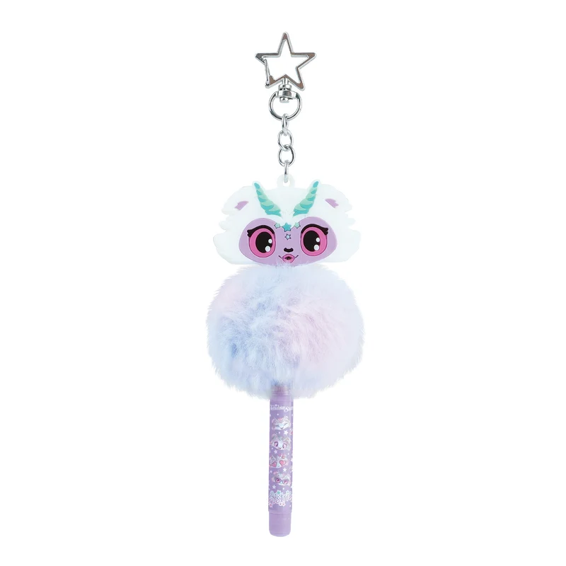Porte-clés stylo à pompon - Assortiment