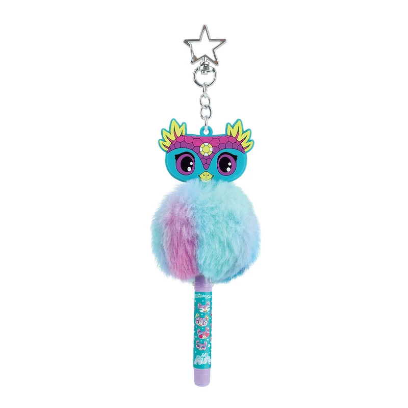 Porte-clés stylo à pompon - Assortiment