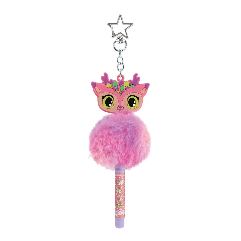 Porte-clés stylo à pompon - Assortiment