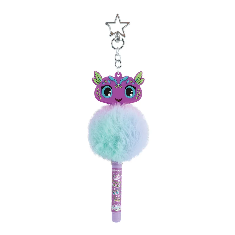 Porte-clés stylo à pompon - Assortiment