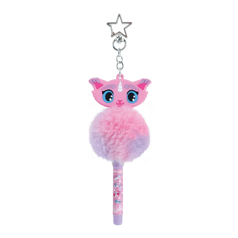 Porte-clés stylo à pompon - Assortiment