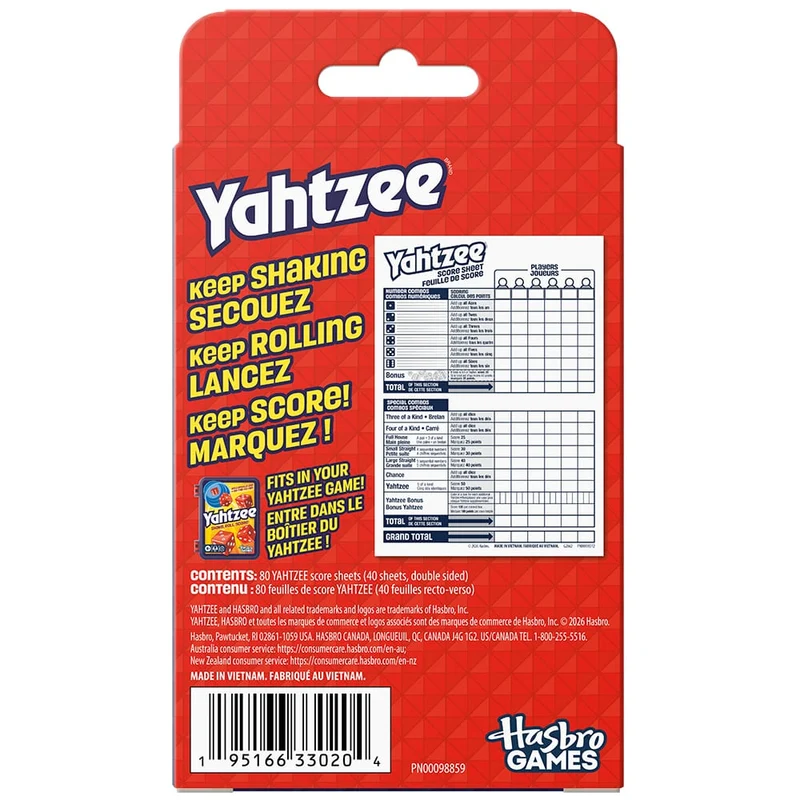 Yahtzee tablette de point Refresh (ML)